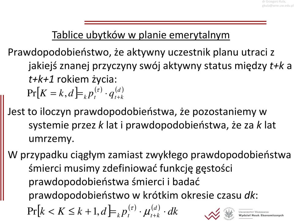 przez kl i prwdopodobieńsw, że z kl urzey.