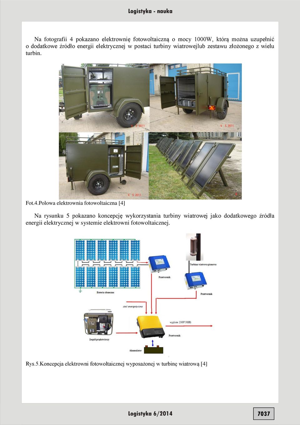 Polowa elektrownia fotowoltaiczna [4] Na rysunku 5 pokazano koncepcję wykorzystania turbiny wiatrowej jako