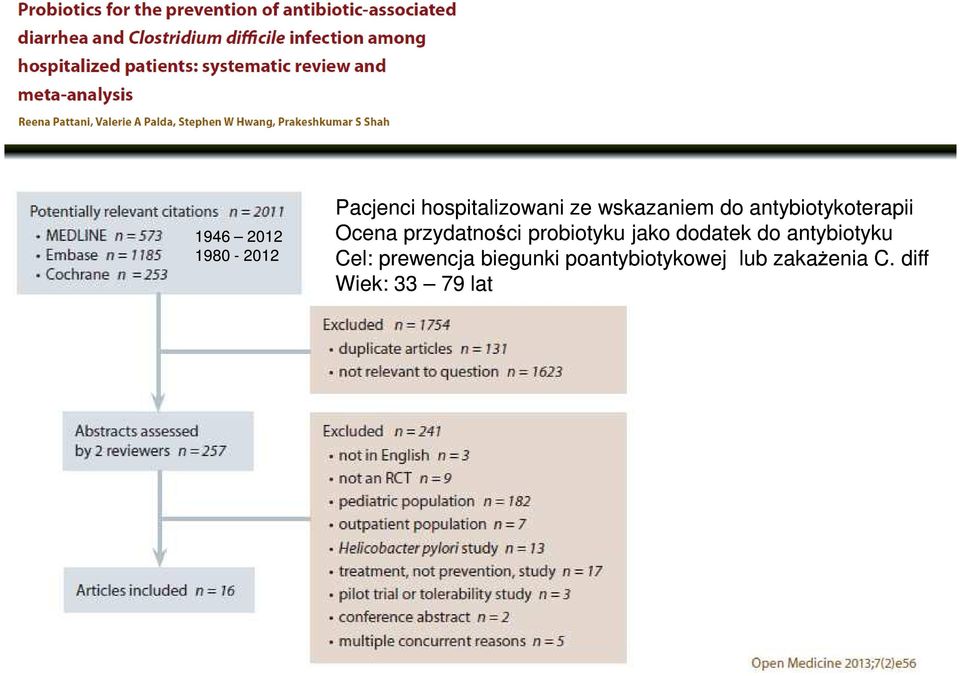 probiotyku jako dodatek do antybiotyku Cel: prewencja