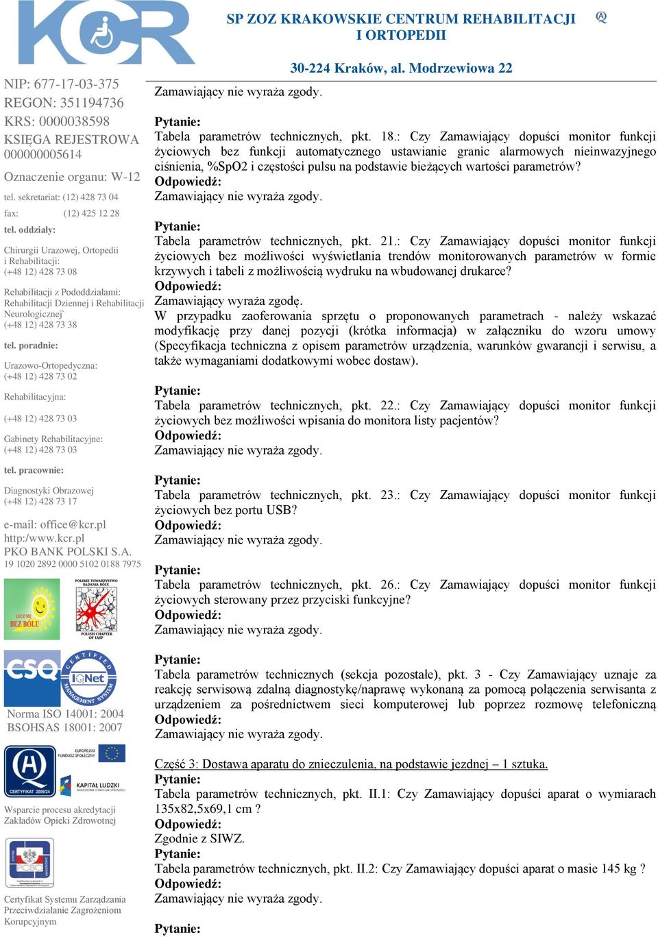 parametrów? Tabela parametrów technicznych, pkt. 21.