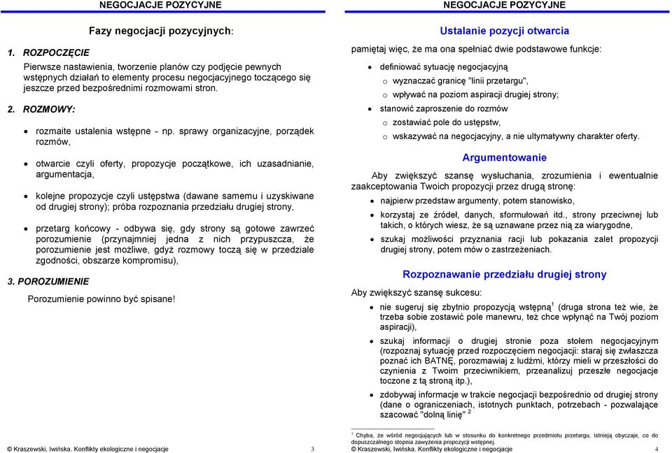 ROZMOWY: rozmaite ustalenia wstępne - np.
