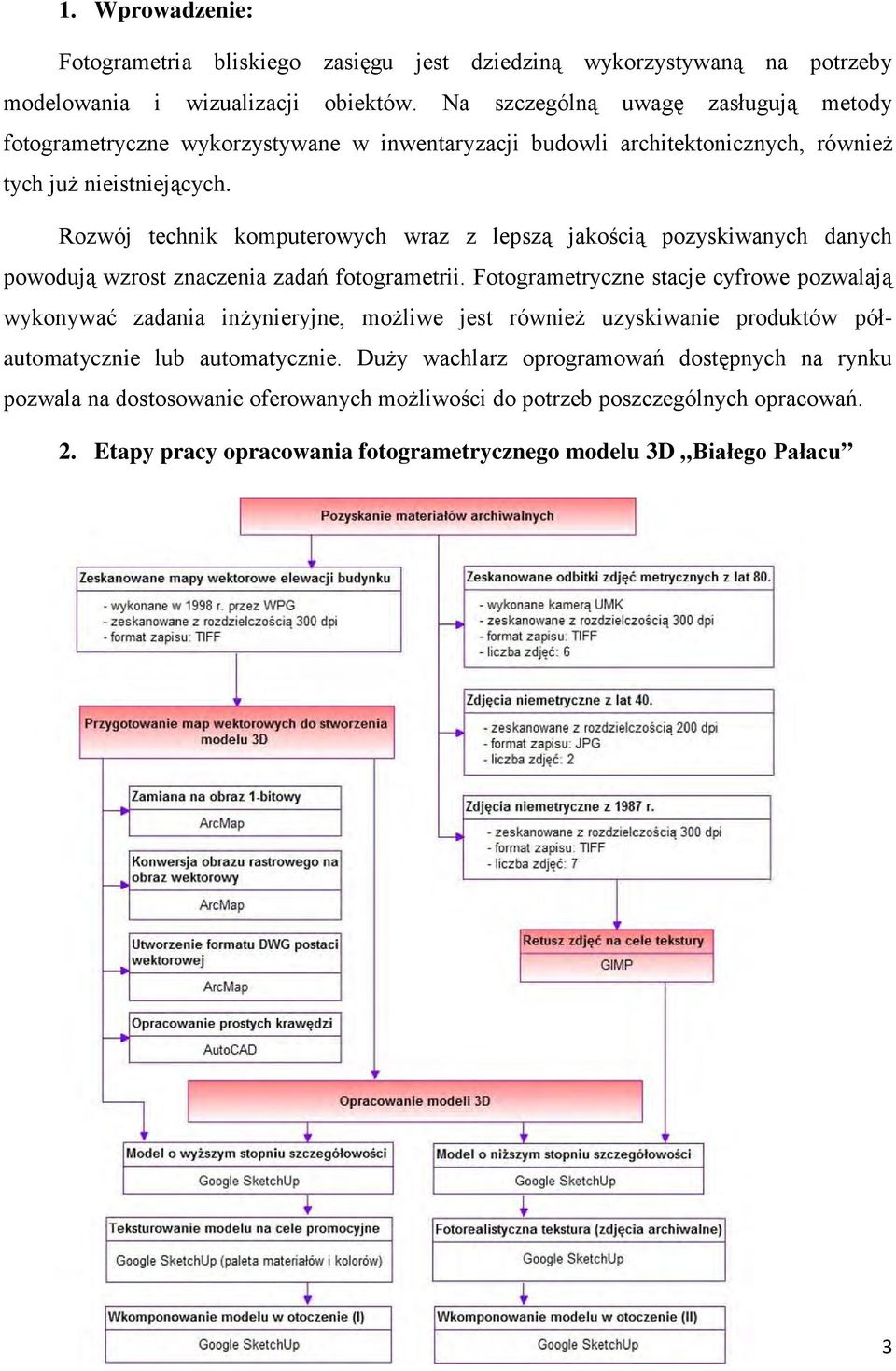 Rozwój technik komputerowych wraz z lepszą jakością pozyskiwanych danych powodują wzrost znaczenia zadań fotogrametrii.