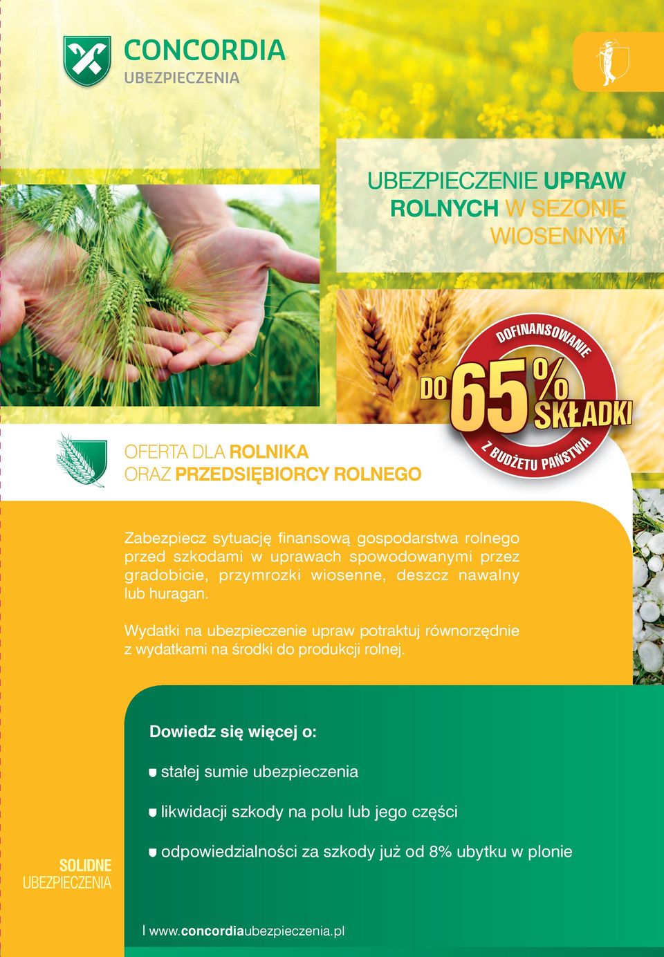 lub huragan. Wydatki na ubezpieczenie upraw potraktuj równorzędnie z wydatkami na środki do produkcji rolnej.
