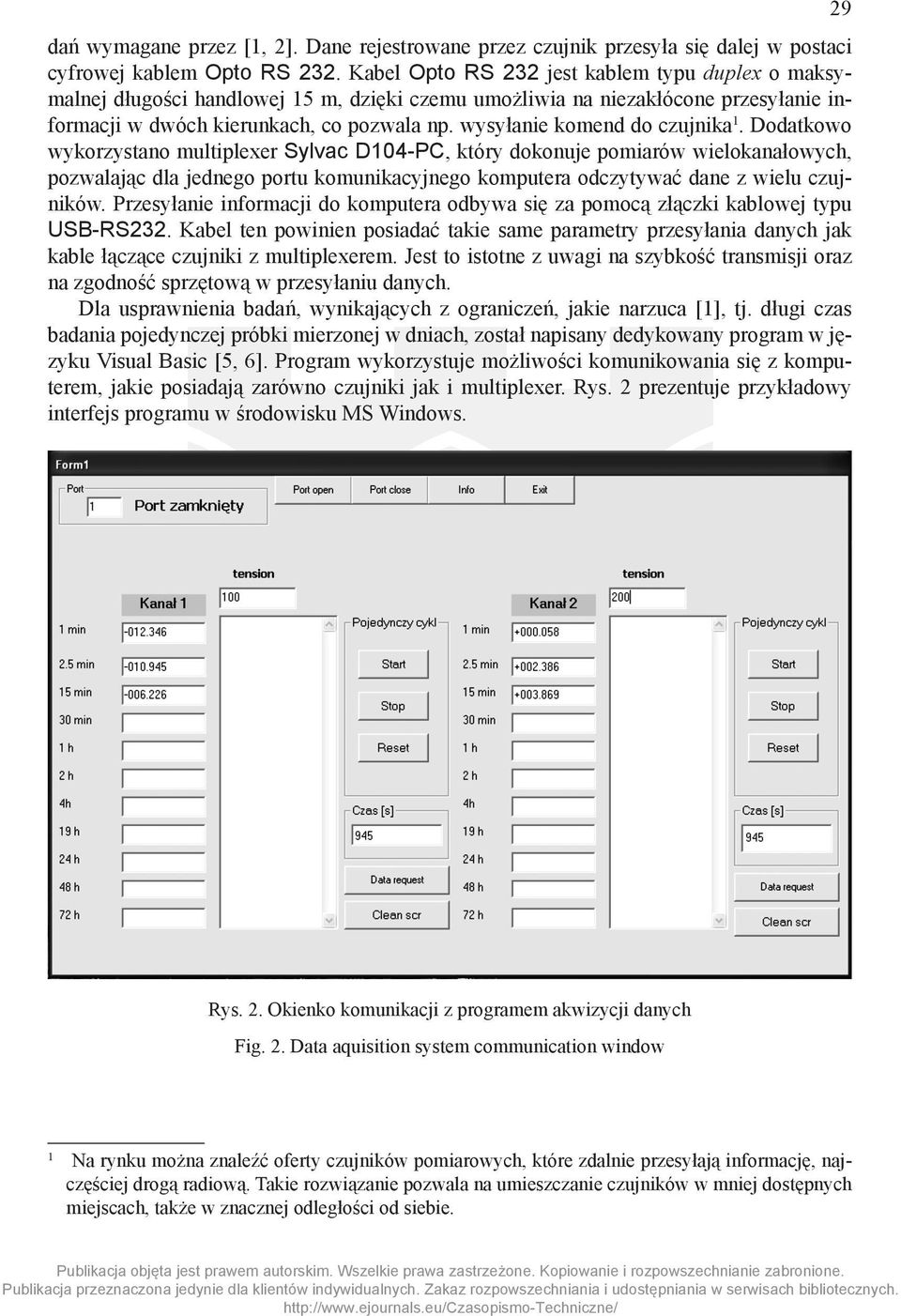 wysyłanie komend do czujnika 1.