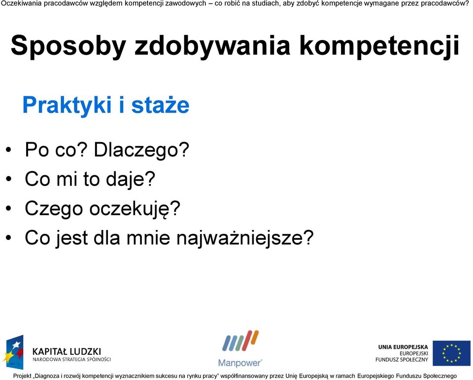 Dlaczego? Co mi to daje?