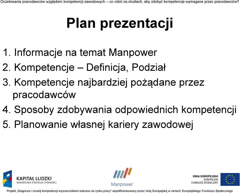 Kompetencje najbardziej pożądane przez pracodawców 4.