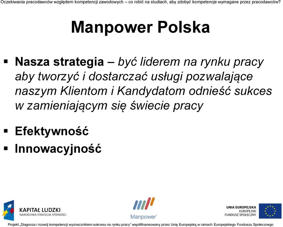 pozwalające naszym Klientom i Kandydatom odnieść