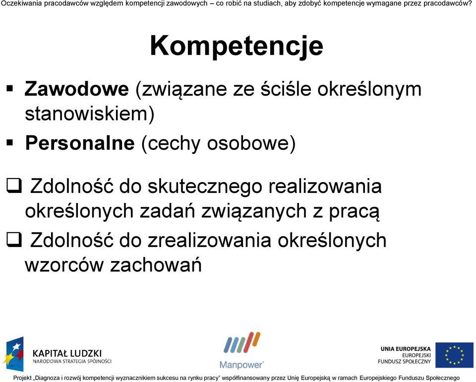 skutecznego realizowania określonych zadań związanych z