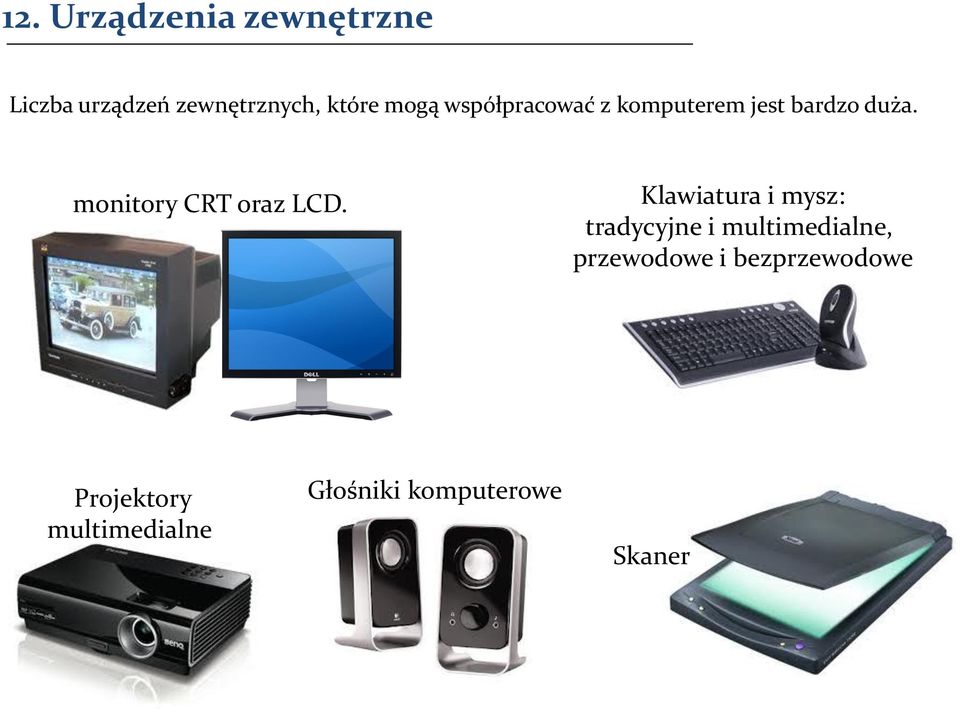 monitory CRT oraz LCD.