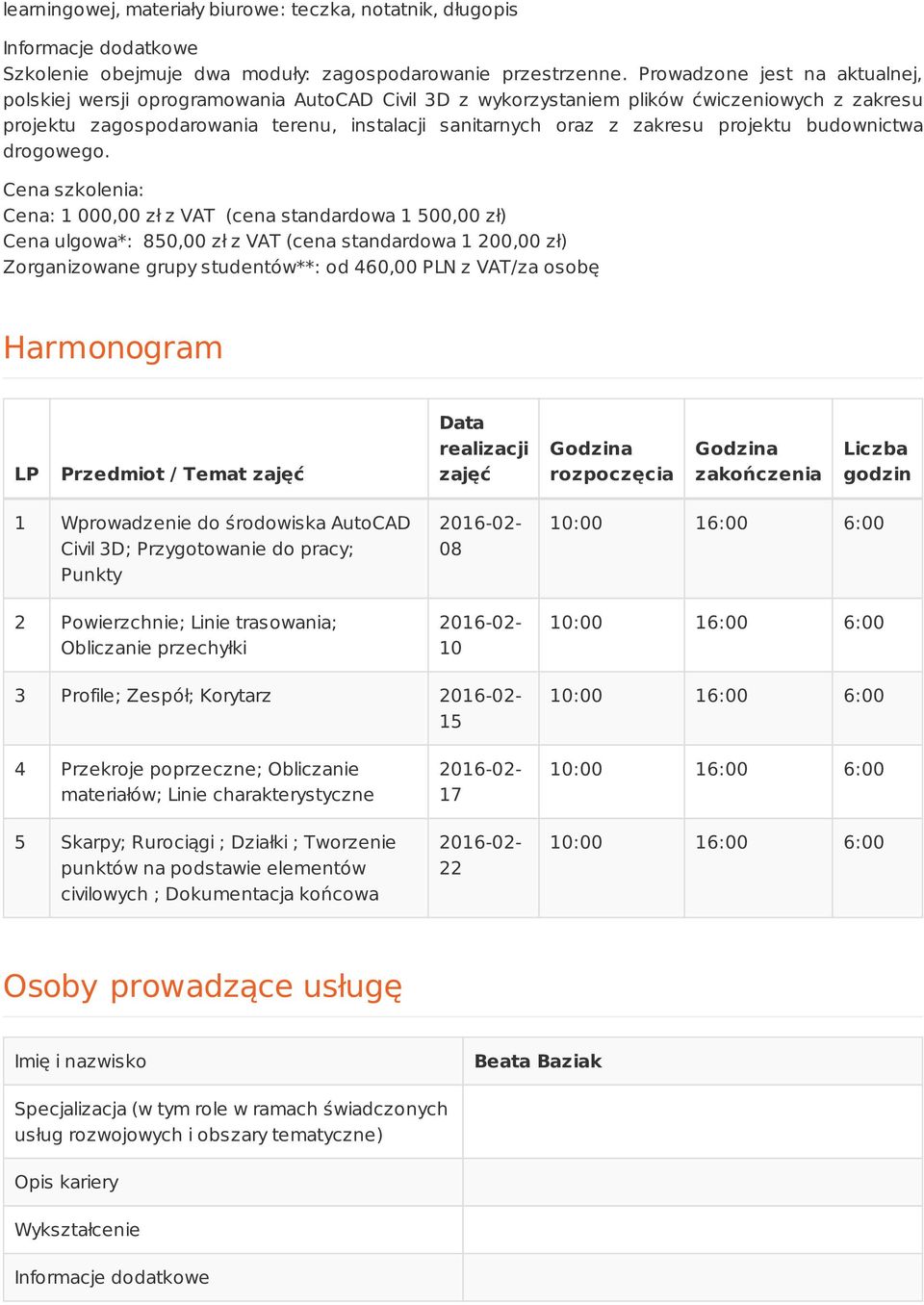 projektu budownictwa drogowego.