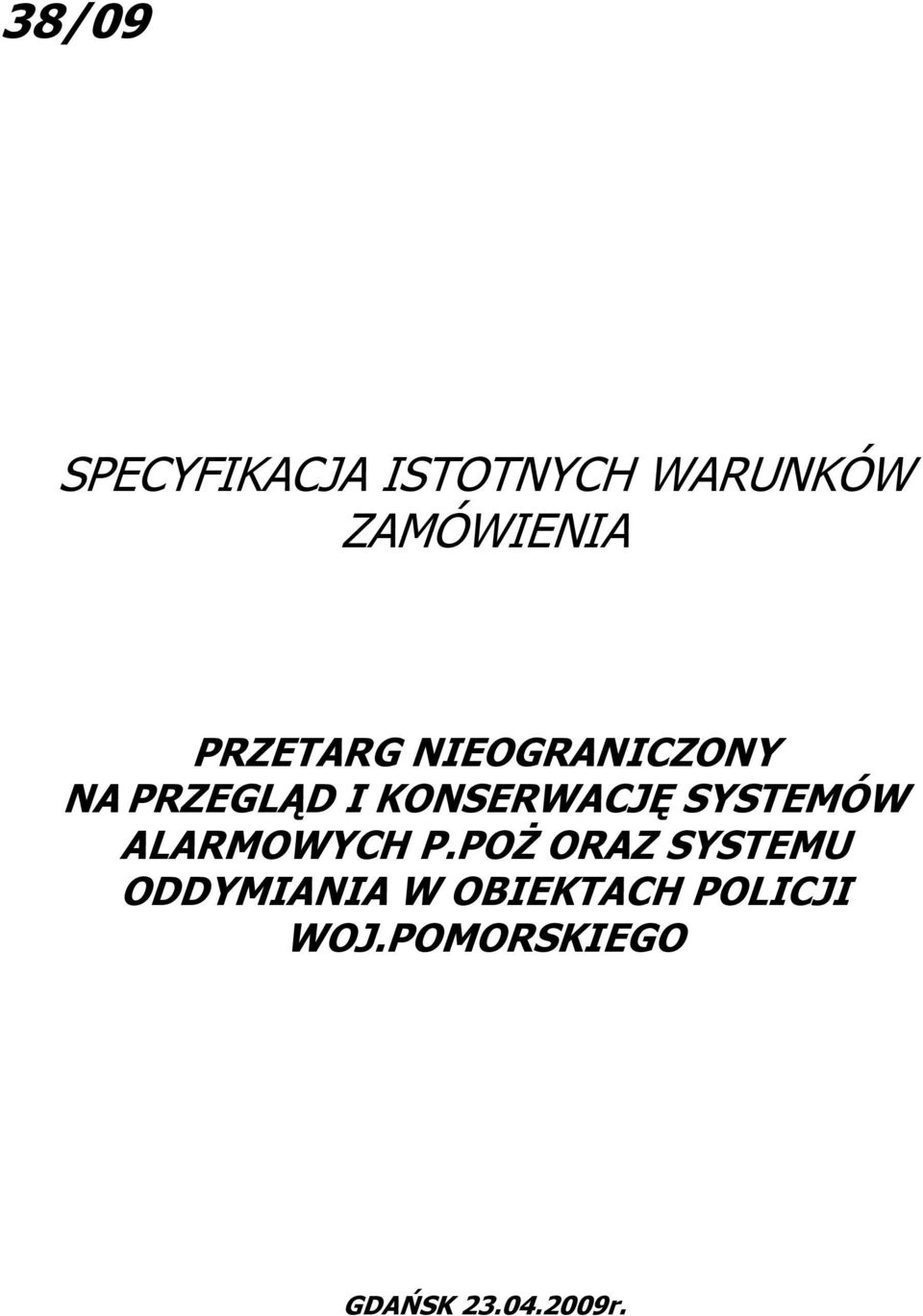 SYSTEMÓW ALARMOWYCH P.