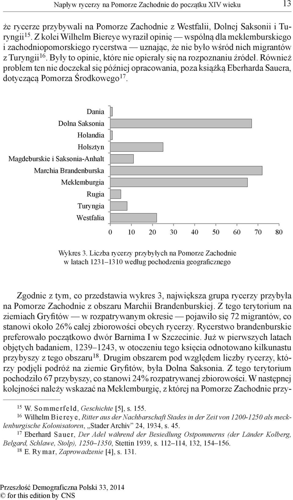 Były to opinie, które nie opierały się na rozpoznaniu źródeł. Również problem ten nie doczekał się później opracowania, poza książką Eberharda Sauera, dotyczącą Pomorza Środkowego 17.