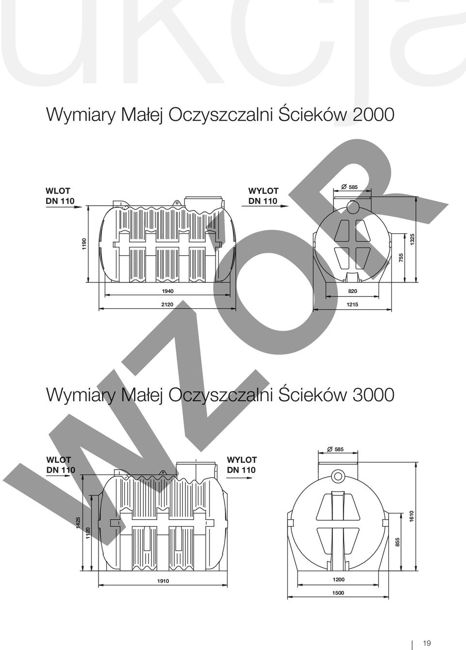 3000 WLOT DN 110 1425 1190 1120 1940 820 2120 1215