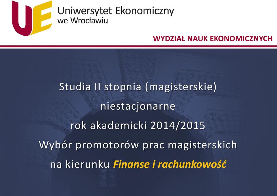 2014/2015 Wybór promotorów prac