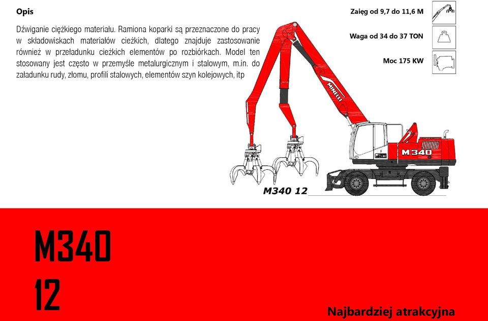 również w przeładunku cieżkich elementów po rozbiórkach.