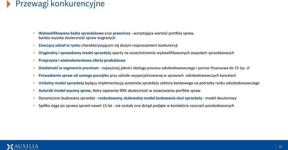 w segmencie premium - najwyższej jakości obsługa procesu odszkodowawczego i pomoc finansowa do 15 tys.