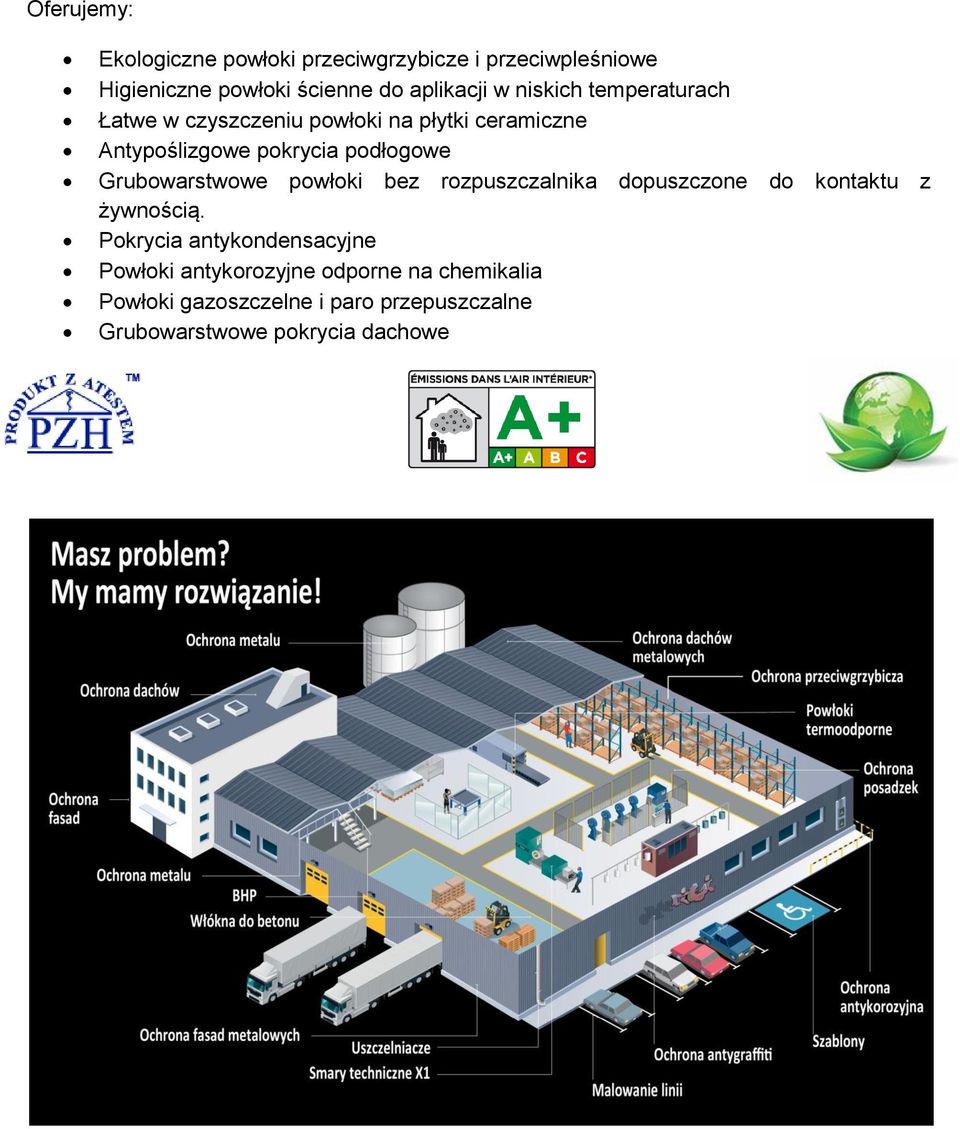 Grubowarstwowe powłoki bez rozpuszczalnika dopuszczone do kontaktu z żywnością.