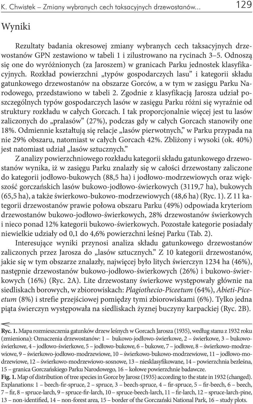 Odnoszą się one do wyróżnionych (za Jaroszem) w granicach Parku jednostek klasyfikacyjnych.