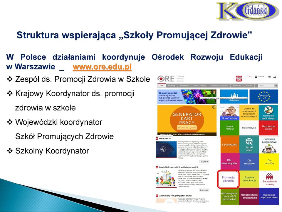 Promocji Zdrowia w Szkole Krajowy Koordynator ds.