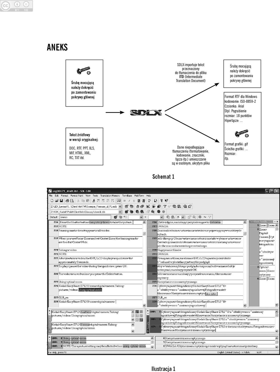 rozmiar: 18 punktów Hiperłącze:... Tekst źródłowy w wersji oryginalnej: DOC, RTF, PPT, XLS, MIF, HTML, XML, RC, TXT itd.