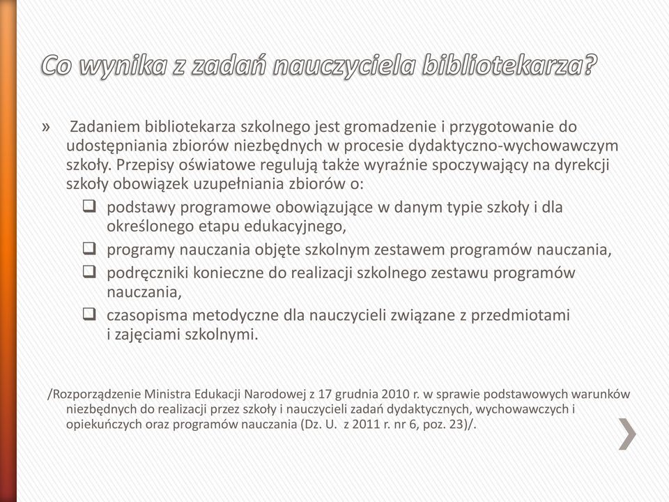 edukacyjnego, programy nauczania objęte szkolnym zestawem programów nauczania, podręczniki konieczne do realizacji szkolnego zestawu programów nauczania, czasopisma metodyczne dla nauczycieli