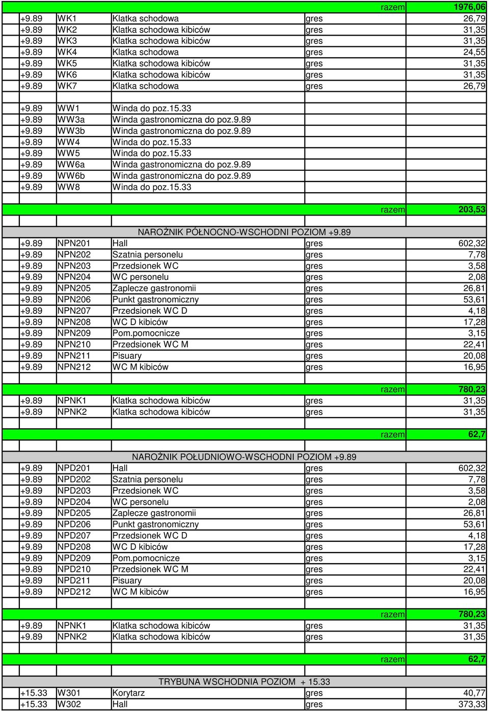 89 WW3b Winda gastronomiczna do poz.9.89 +9.89 WW4 Winda do poz.15.33 +9.89 WW5 Winda do poz.15.33 +9.89 WW6a Winda gastronomiczna do poz.9.89 +9.89 WW6b Winda gastronomiczna do poz.9.89 +9.89 WW8 Winda do poz.
