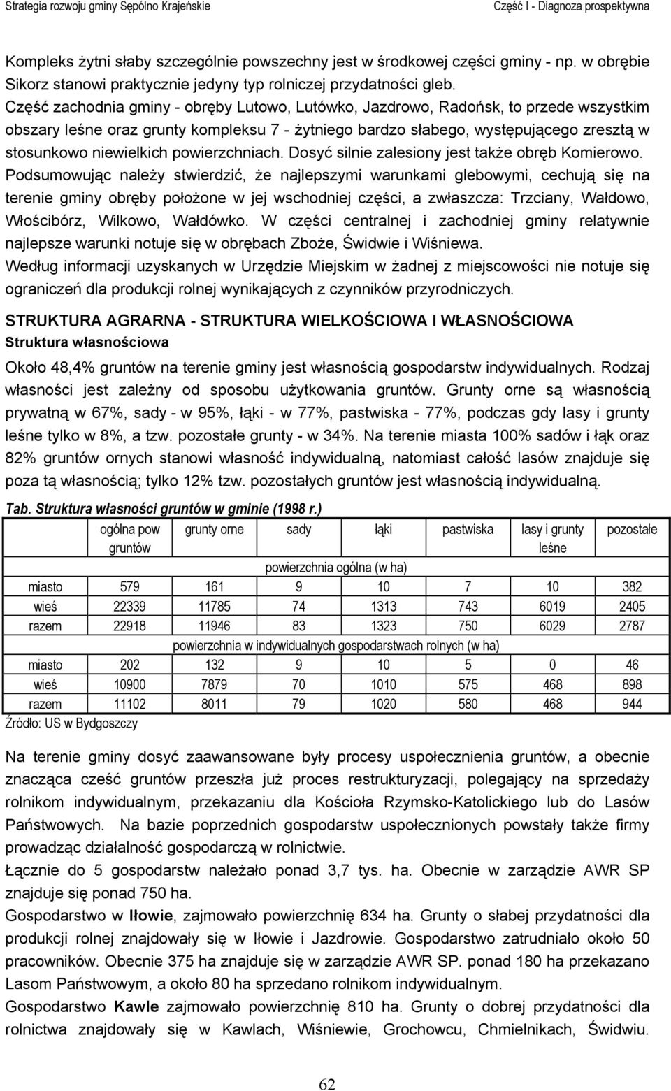powierzchniach. Dosyć silnie zalesiony jest także obręb Komierowo.