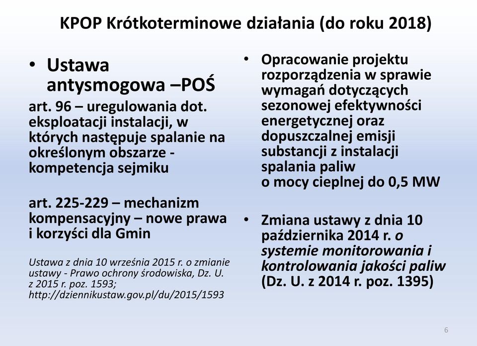 225-229 mechanizm kompensacyjny nowe prawa i korzyści dla Gmin Ustawa z dnia 10 września 2015 r. o zmianie ustawy - Prawo ochrony środowiska, Dz. U. z 2015 r. poz.