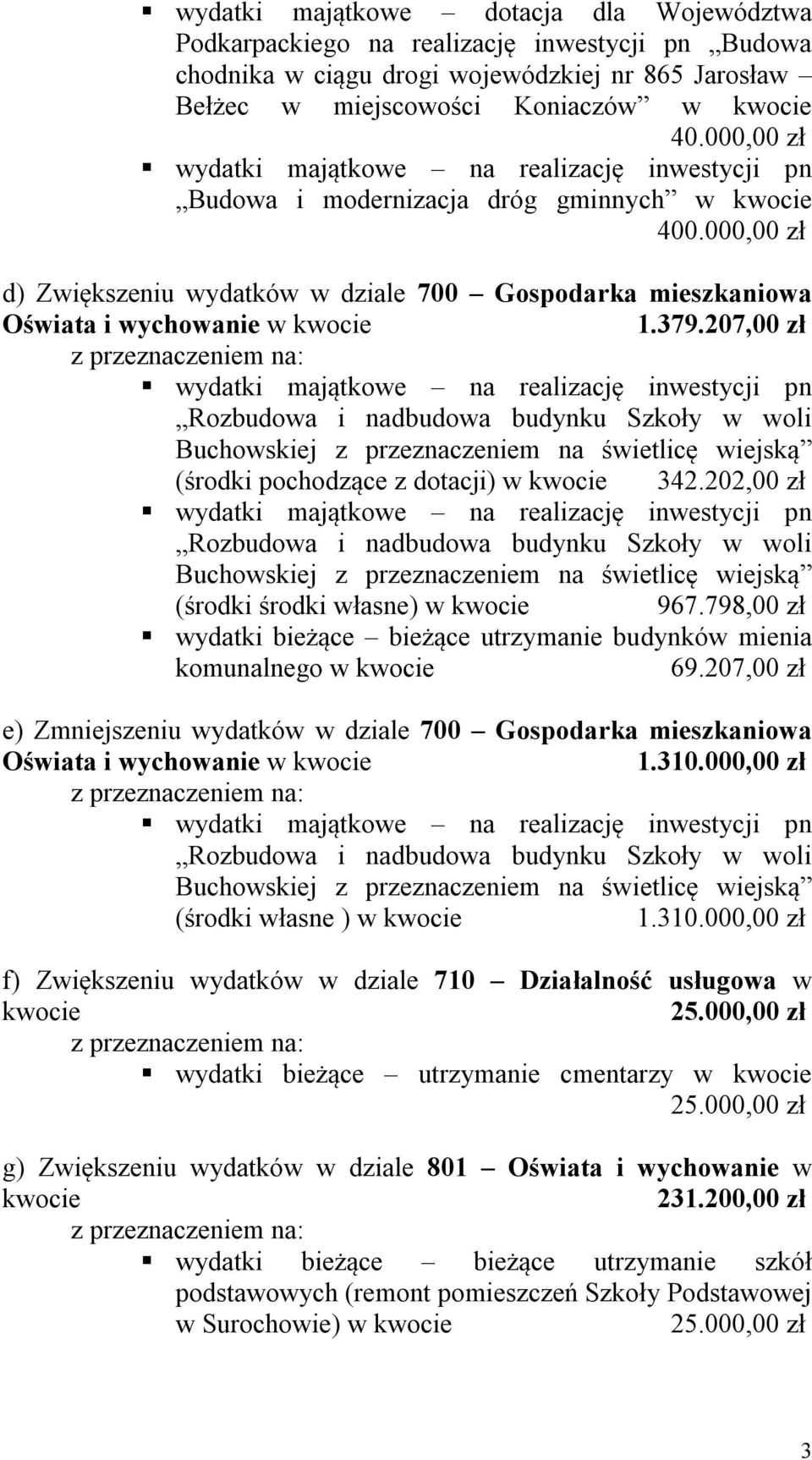 202,00 zł (środki środki własne) w 967.798,00 zł wydatki bieżące bieżące utrzymanie budynków mienia komunalnego w 69.