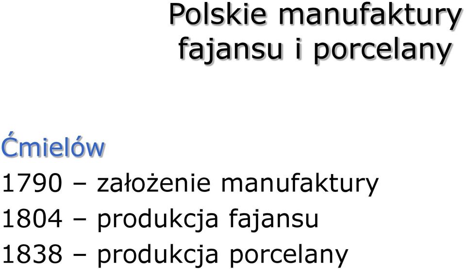 założenie manufaktury 1804