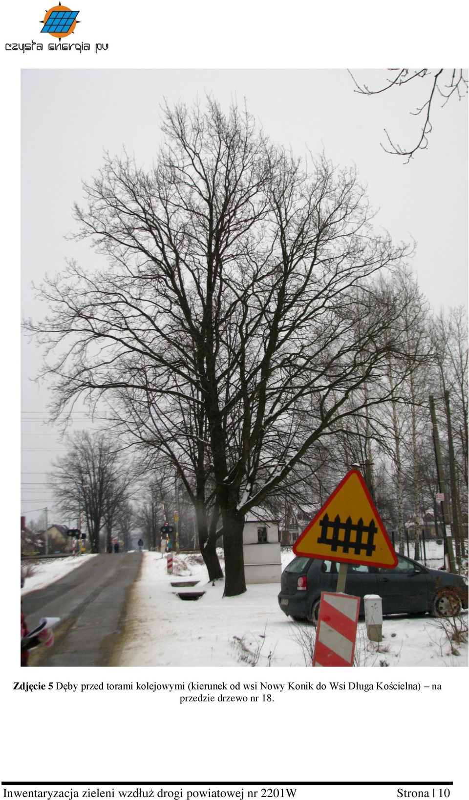 Kościelna) na przedzie drzewo nr 18.