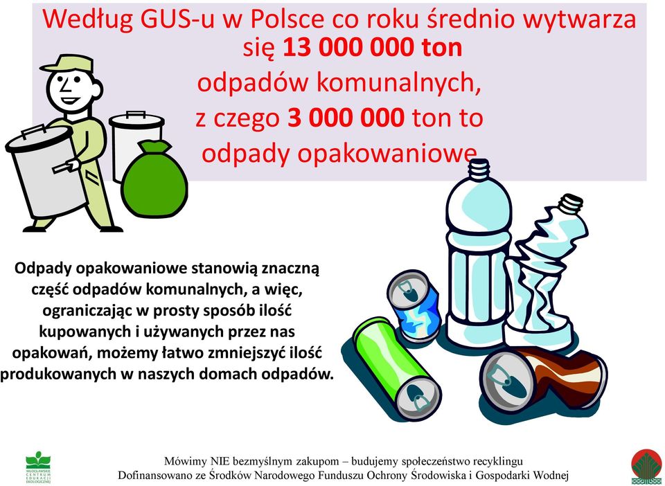 odpadów komunalnych, a więc, ograniczając w prosty sposób ilość kupowanych i używanych