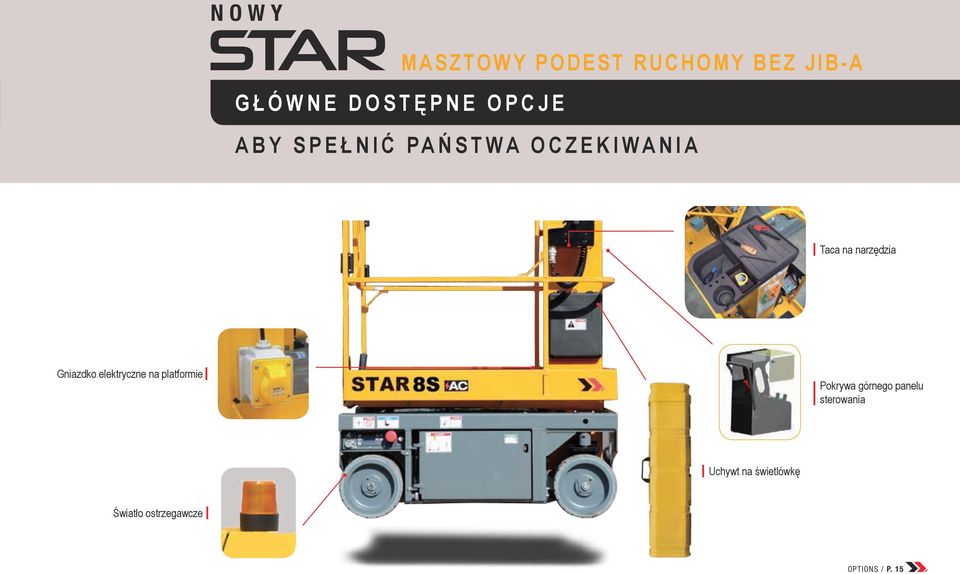 Gniazdko elektryczne na platformie Pokrywa górnego panelu