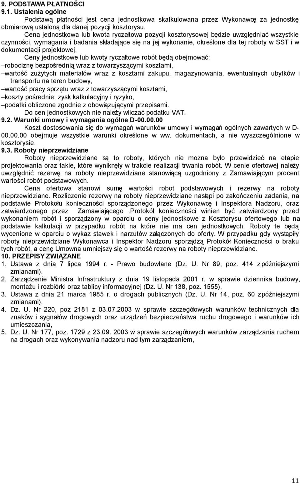 dokumentacji projektowej.