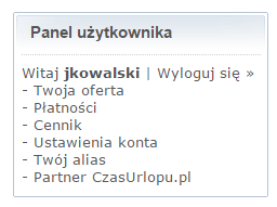 3. Dodanie oferty obiektu noclegowego Po zalogowaniu do serwisu CzasUrlopu.pl otrzymasz dostęp do panelu użytkownika.