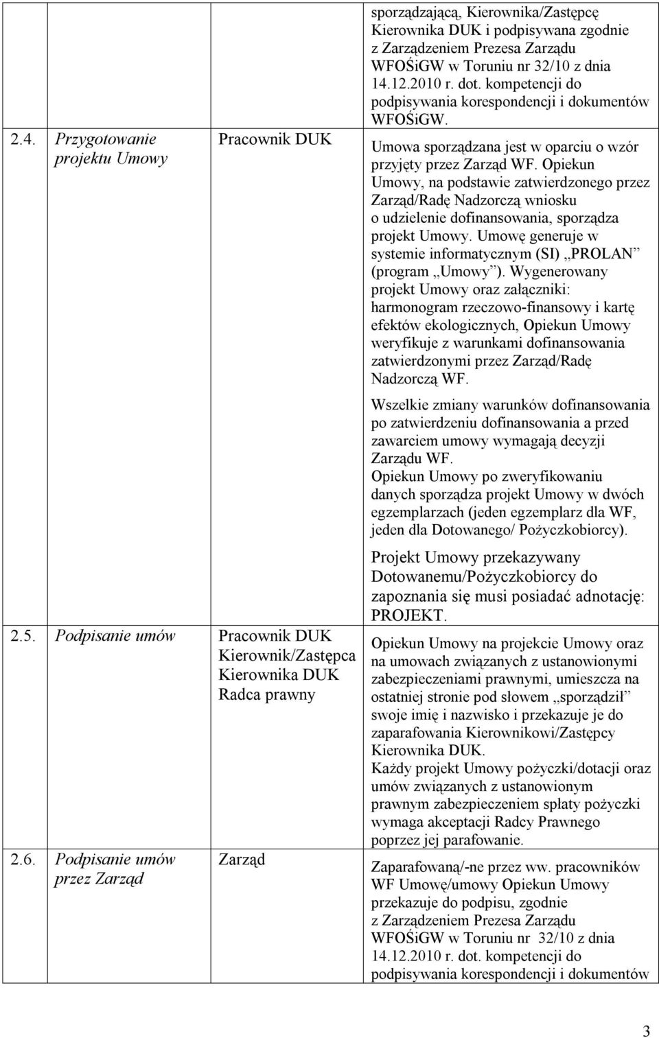 kompetencji do podpisywania korespondencji i dokumentów WFOŚiGW. Umowa sporządzana jest w oparciu o wzór przyjęty przez Zarząd WF.