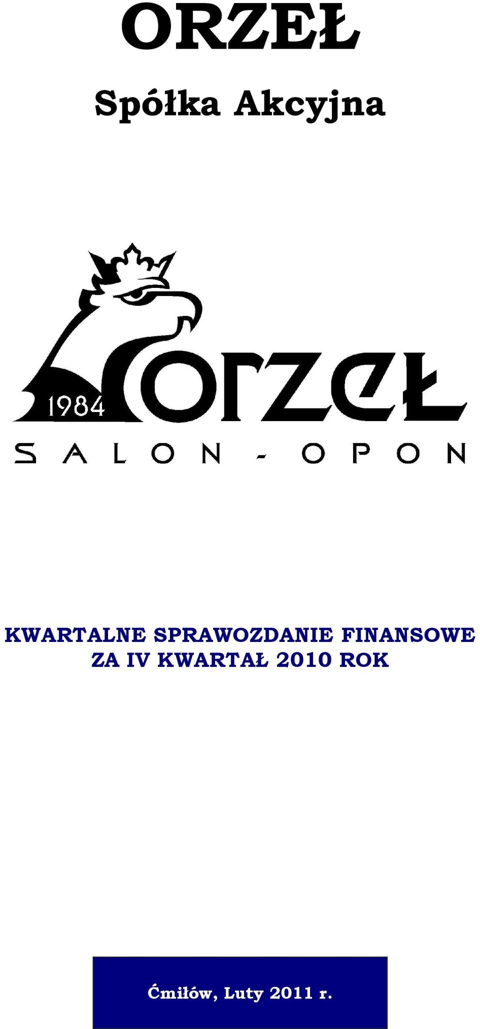 FINANSOWE ZA IV KWARTAŁ