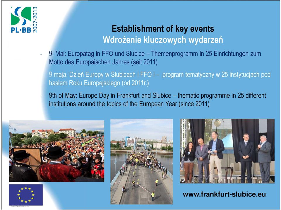 2011) - 9 maja: Dzień Europy w Słubicach i FFO i program tematyczny w 25 instytucjach pod hasłem Roku