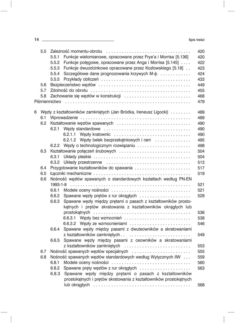 7 Zdolność do obrotu.... 455 5.8 Zachowanie się węzłów w konstrukcji... 468 Piśmiennictwo..... 479 6 Węzły z kształtowników zamkniętych (Jan Bródka, Ireneusz Ligocki)... 489 6.