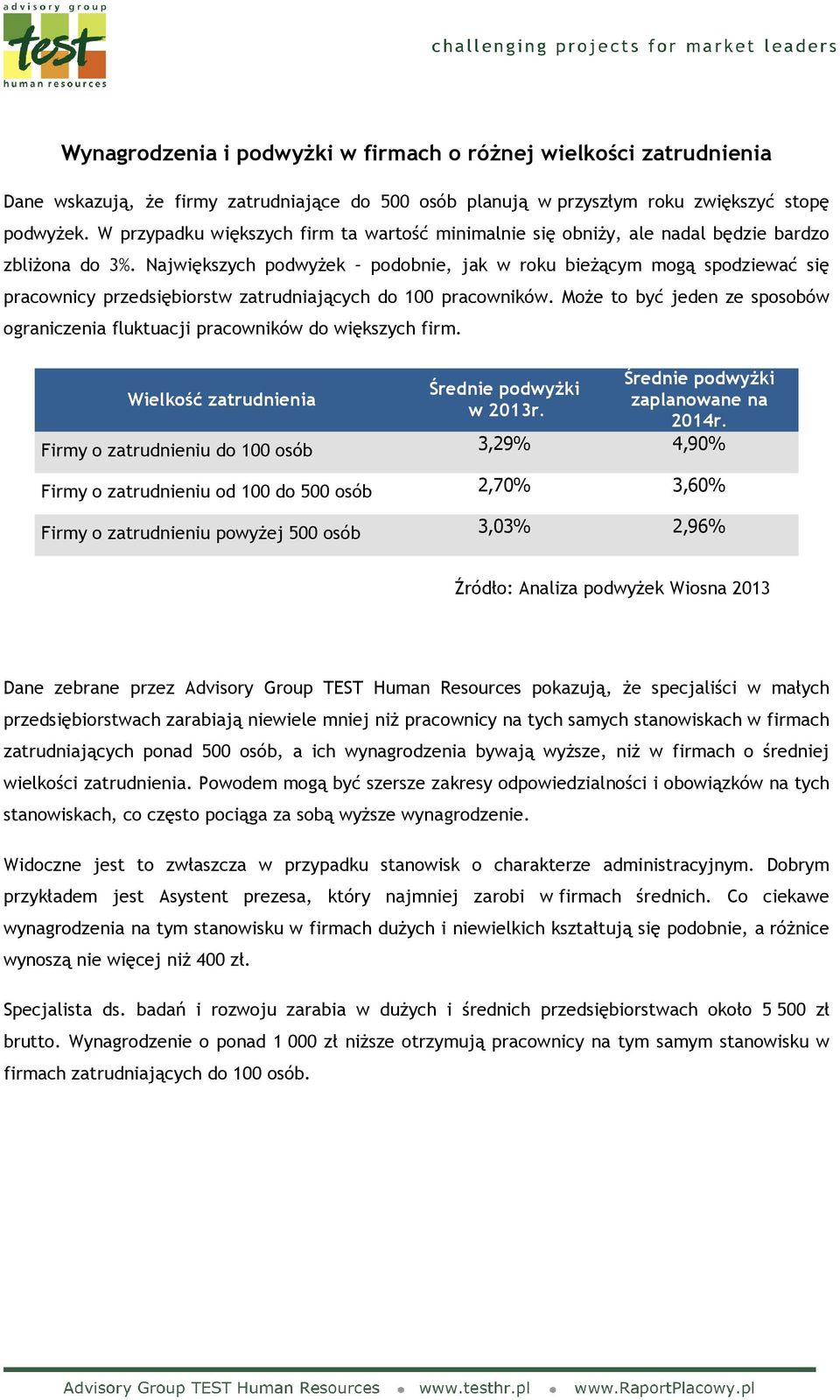 Największych podwyżek podobnie, jak w roku bieżącym mogą spodziewać się pracownicy przedsiębiorstw zatrudniających do 100 pracowników.