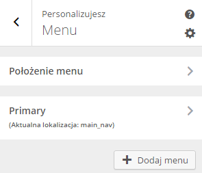 wybór odpowiedniego menu (z odnośnikami do utworzonych już stron, zewnętrznych adresów URL lub kategorii), które powinny być wyświetlone w dostępnych, w zależności od szablonu, miejscach (opcja Naw