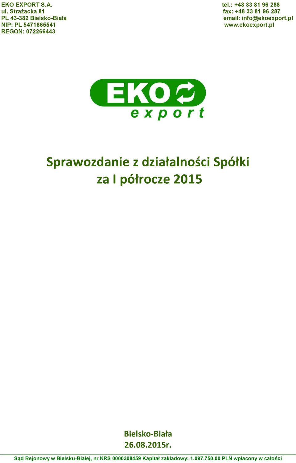 pl NIP: PL 5471865541 www.ekoexport.