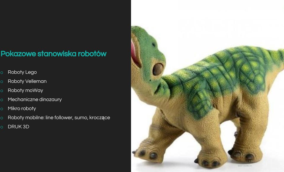 Mechaniczne dinozaury o Mikro roboty o
