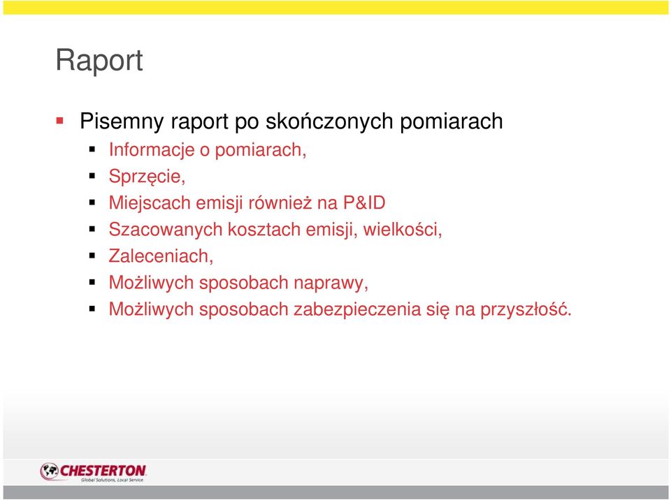 Szacowanych kosztach emisji, wielkości, Zaleceniach, Możliwych