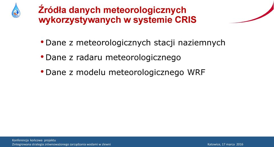 meteorologicznych stacji naziemnych Dane z