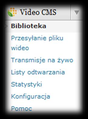 Aby do niej wejśd należy kliknąd odnośnik Biblioteka w bloku Video