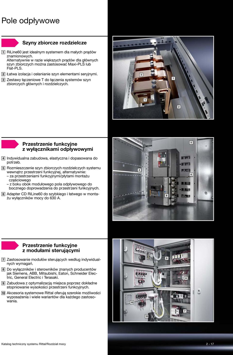 Zestawy łączeniowe T do łączenia systemów szyn zbiorczych głównych i rozdzielczych.