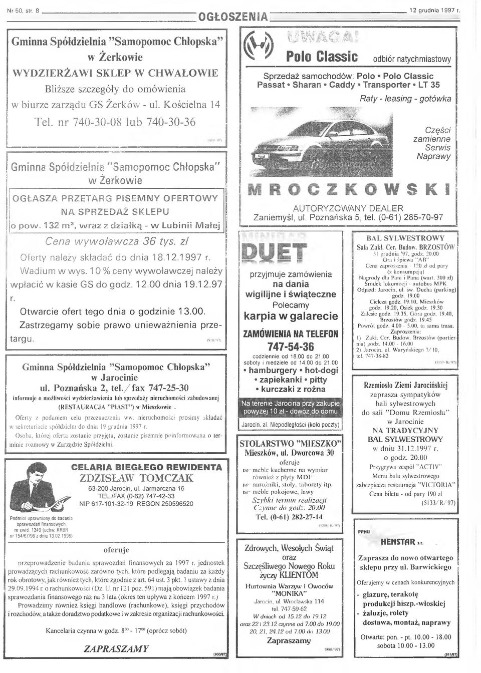 odbiór natychm iastow y Sprzedaż samochodów: Polo Polo Classic Passat Sharan Caddy Transporter LT 35 R aty - leasing - gotówka T e!