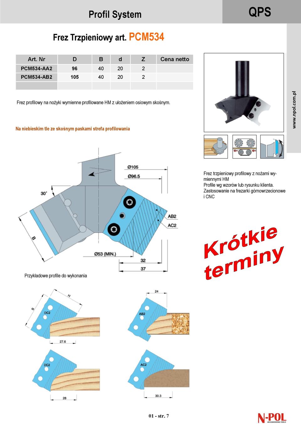 40 20 2 Frez profilowy na nożyki wymienne