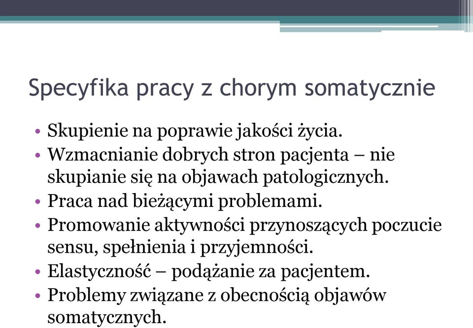 Praca nad bieżącymi problemami.